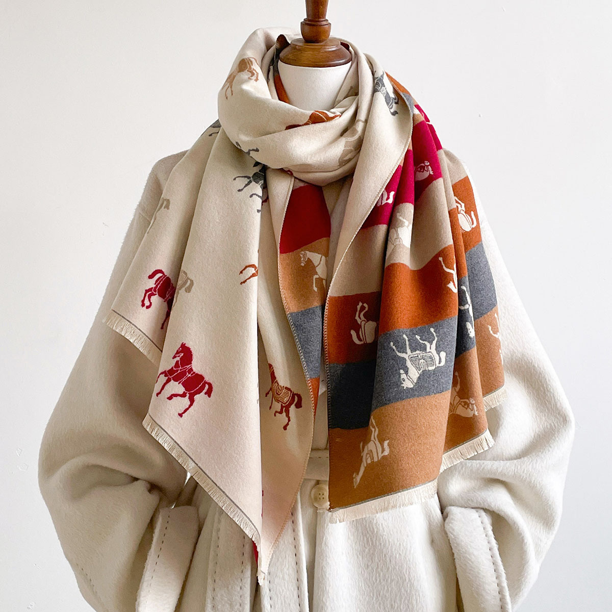 Woven Scarf Blanket - Autumn Winter Scarf Women Pashmina Shawls