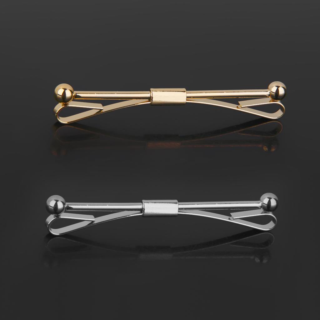 Tie Bar Set Gift - 2pcs Gold Alloy Tie Collar Bar
