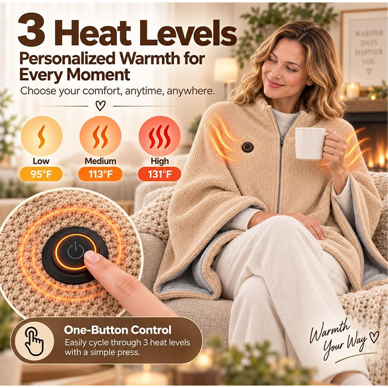 Woven Scarf Blanket - New Autumn Winter Warm Heated Shawl