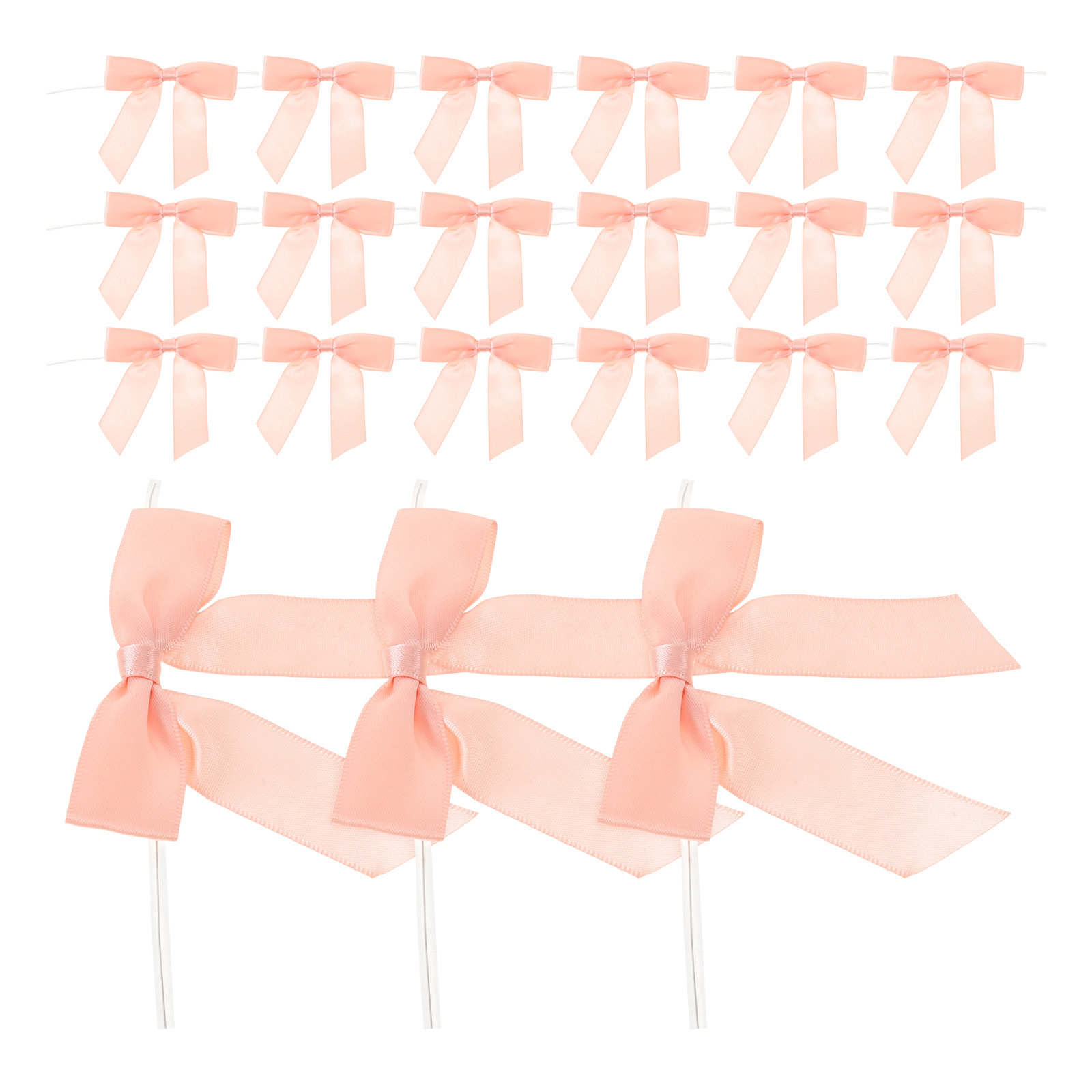 Bow Tie Pre Tied - 50Pcs Pink Mini Satin Bowknot Ribbon