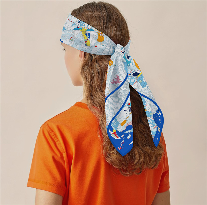 POBING Twill Silk Scarf Women  - đánh giá và giá Face Scarf Mask