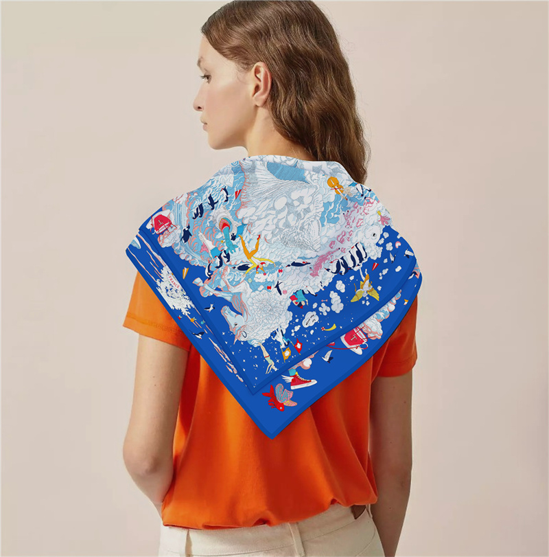 POBING Twill Silk Scarf Women  - đánh giá và giá Face Scarf Mask