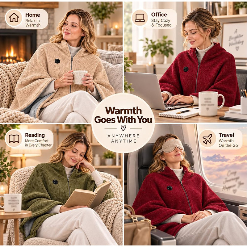 New Autumn Winter Warm Heated  - đánh giá và giá Woven Scarf Blanket