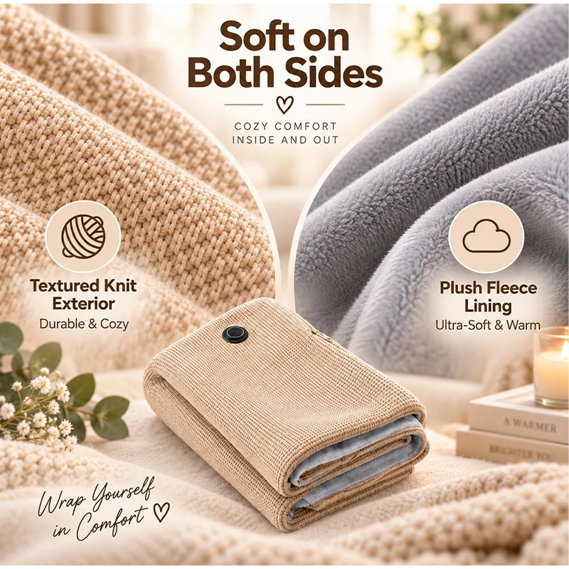 New Autumn Winter Warm Heated  - đánh giá và giá Woven Scarf Blanket